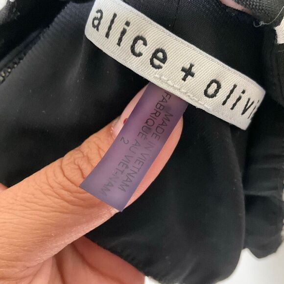 Alice + Olivia Tru Fitted Stripe Racerback Crop Top - Picture 5 of 7